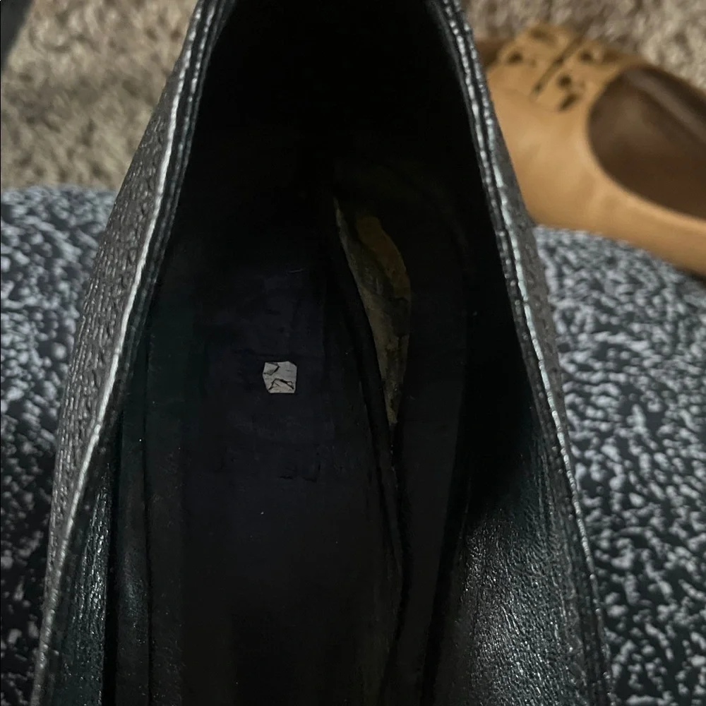 Tory Burch Black Peep-Toe wedge with Silver Accent 8
